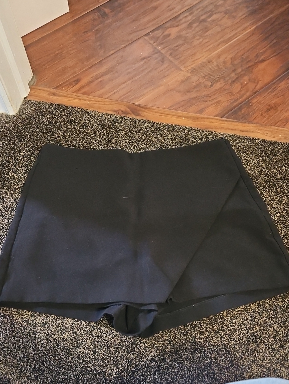 Dynamite Black Wrap-Front Skort Shorts